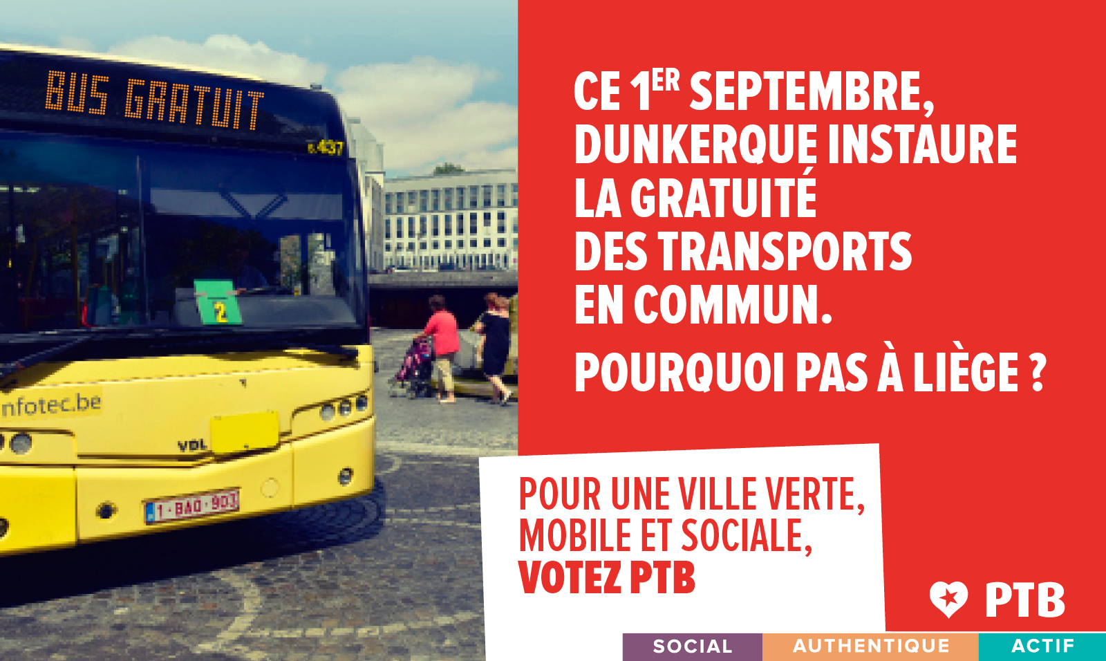 Bus gratuits à Dunkerque : pourquoi pas à Liège ?